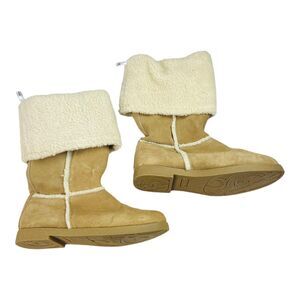 Xhilaration Womens Genuine Suede Upper Faux Fur Lining Soft Midcalf Boots Size 8